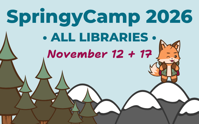 SpringyCamp 2026 for All Libraries on November 12 and 17.
